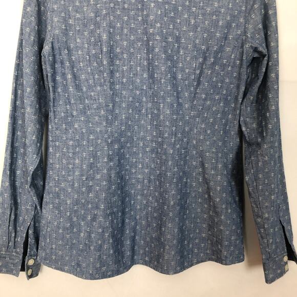 Outback Red Anchor Print 100% Cotton Button Down Shirt Size XS - Picture 8 of 11